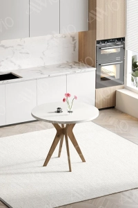 Paul Serisi 90x90cm Yuvarlak Mutfak Masası Yemek Masası Balkon Masası Cafe Masası